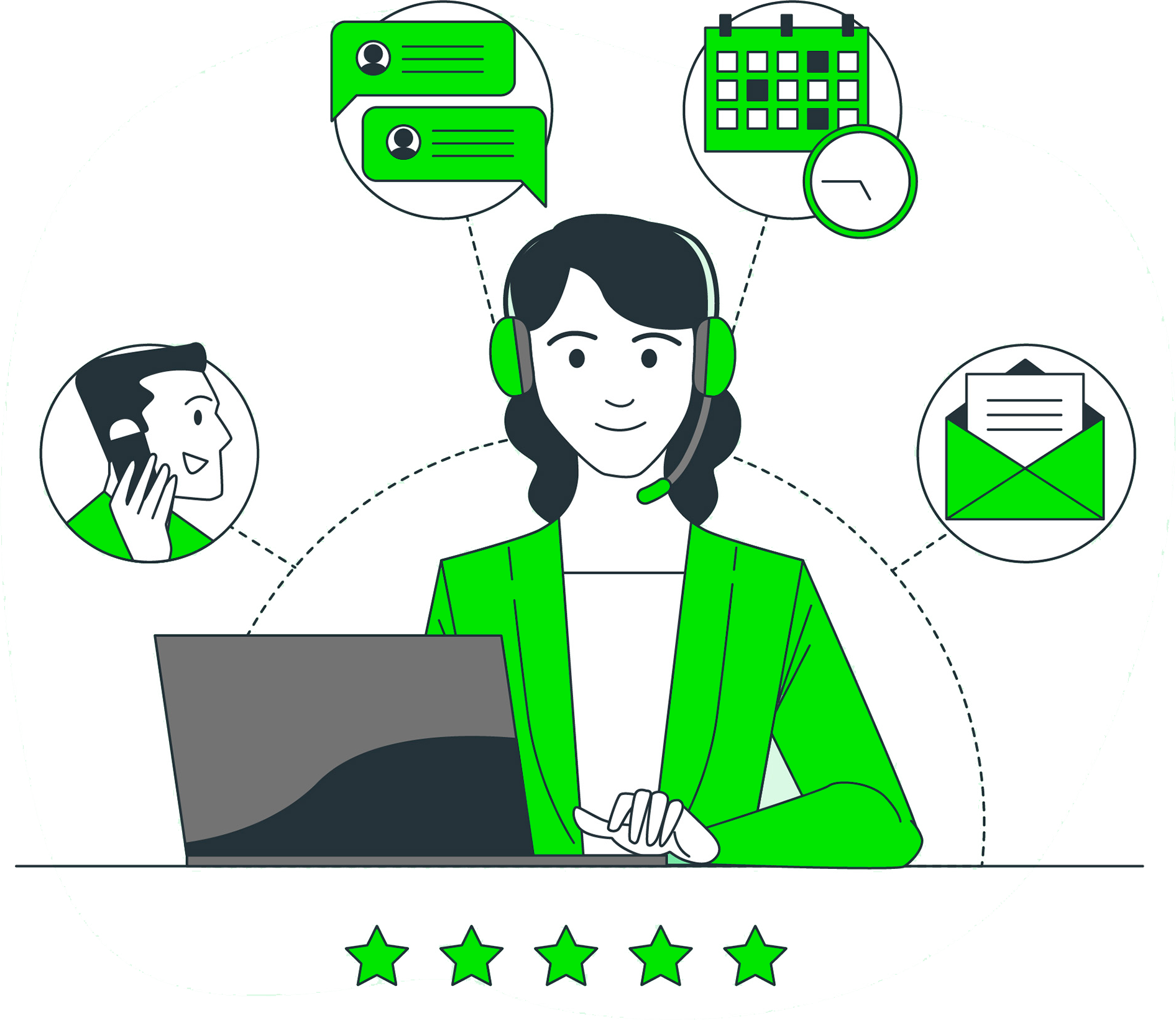 Customer agent vector graphic